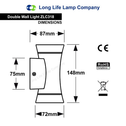 Stainless Steel Outdoor Double Wall Light