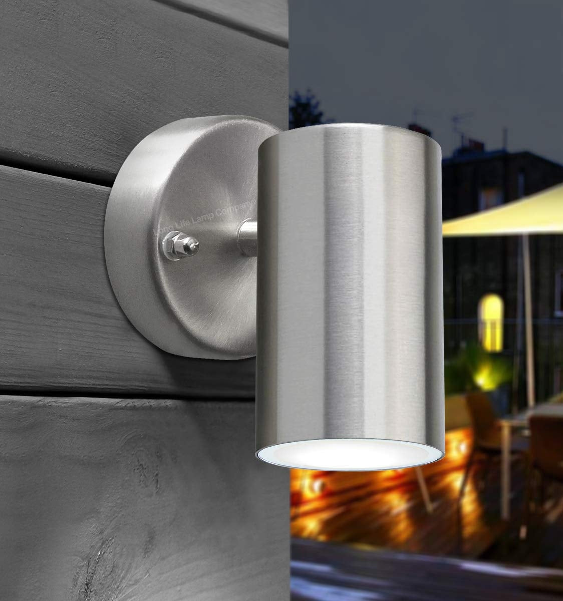 4W LED Outdoor Wall Light Cool White Stainless Steel IP44 - Free delivery on all orders