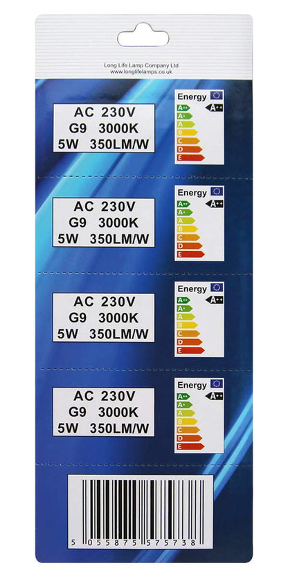 10 Pack 5W G9 LED Bulbs Warm White 40W Equivalent - Free delivery on all orders