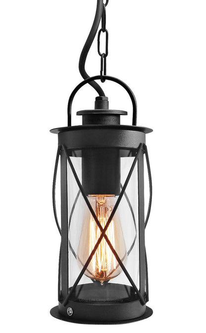 Hanging Lantern Light Black with Chain ZLC013