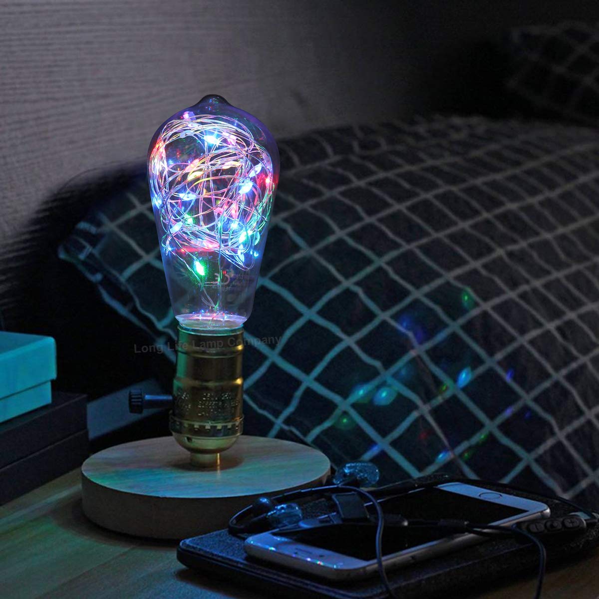 1w E27 ST58 LED RGB Fairy String Filament Light Bulb
