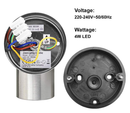 4W LED Outdoor Wall Light Cool White Stainless Steel IP44 - Free delivery on all orders