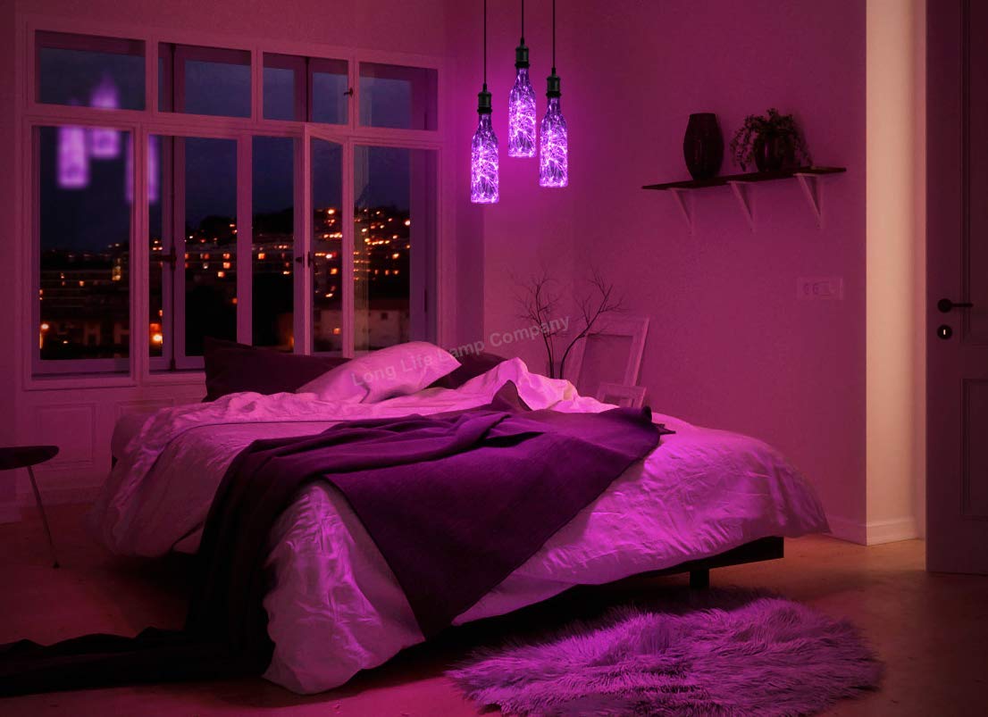 1W LED Purple Bottle Fairy Bulb E27 Decorative Glass Lamp
