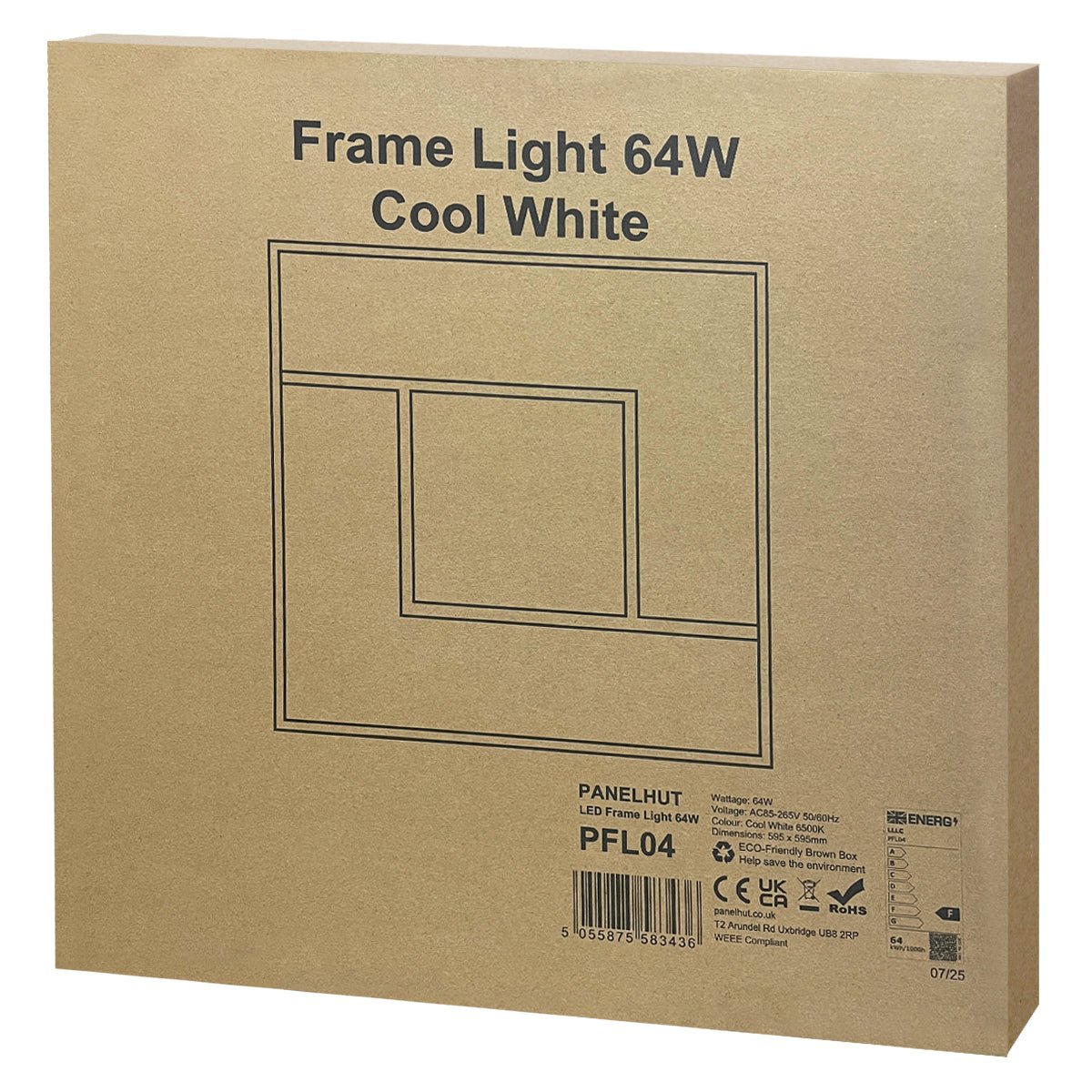 64W Double Square Border Line LED Frame Panel 600 X 600 Recessed Ceiling Light 6500K - Energy Light Bulbs - Free delivery on all orders