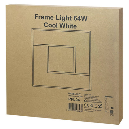 64W Double Square Border Line LED Frame Panel 600 X 600 Recessed Ceiling Light 6500K - Energy Light Bulbs - Free delivery on all orders