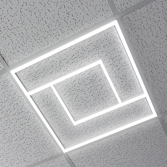 64W Double Square Border Line LED Frame Panel 600 X 600 Recessed Ceiling Light 6500K - Energy Light Bulbs - Free delivery on all orders