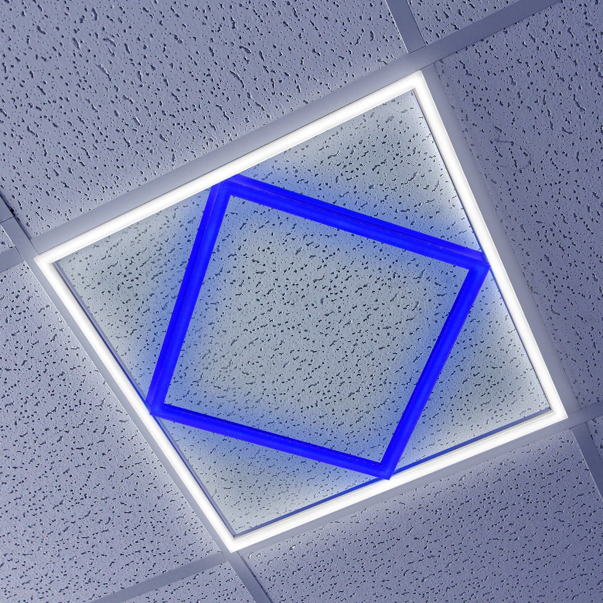 64W LED Recessed Ceiling Panel Frame Edge Light Blue and 6500K Cool White 600×600 - Energy Light Bulbs - Free delivery on all orders