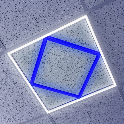 64W LED Recessed Ceiling Panel Frame Edge Light Blue and 6500K Cool White 600×600 - Energy Light Bulbs - Free delivery on all orders
