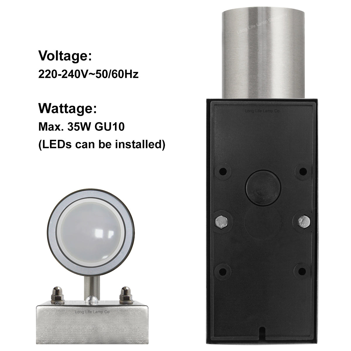 Outdoor Up Down Wall Light Dusk Till Dawn Sensor Stainless Steel Finish ZLC0203DTD