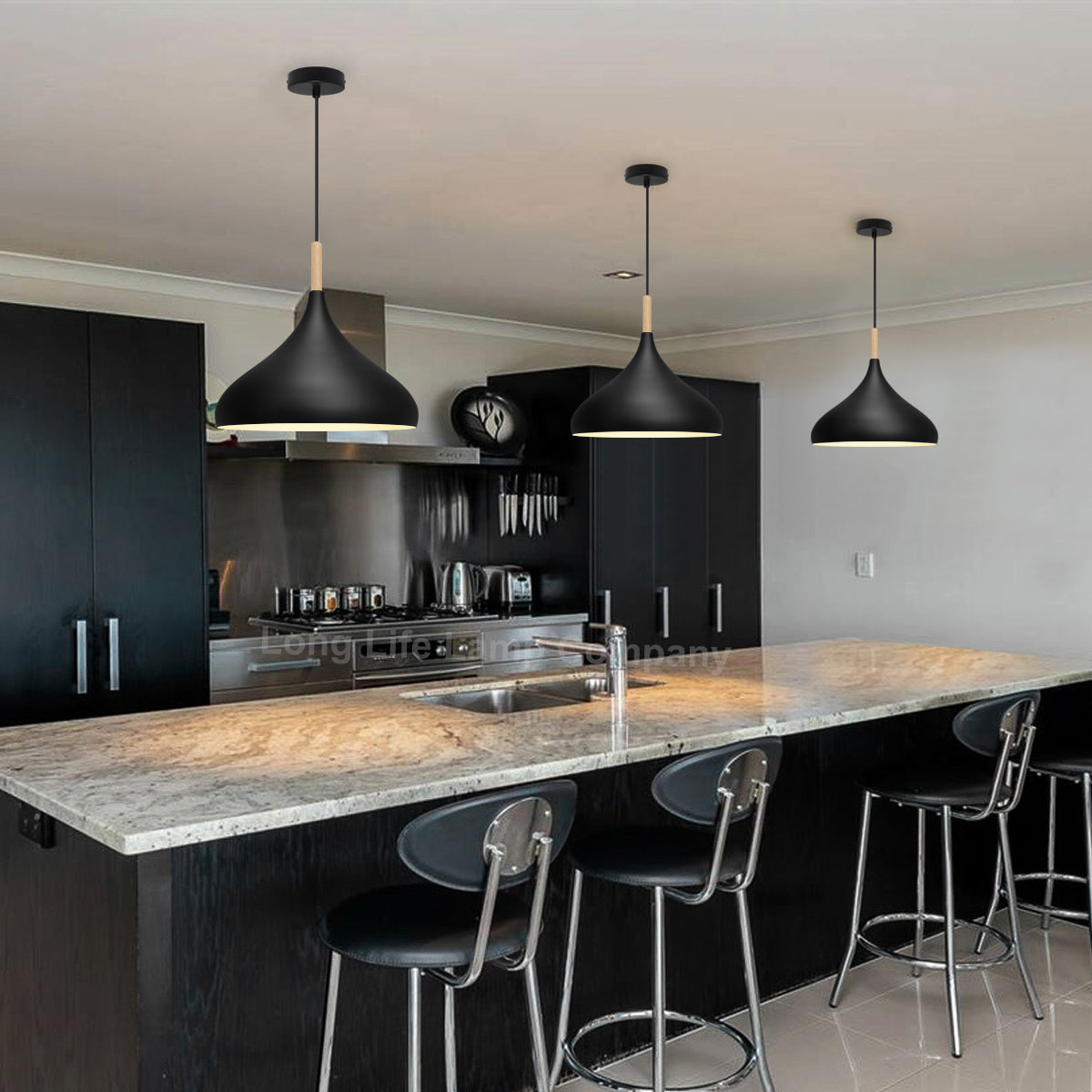 Classic Vintage Ceiling Pendant Light Shade Black Metal Dome Orient Style M0137