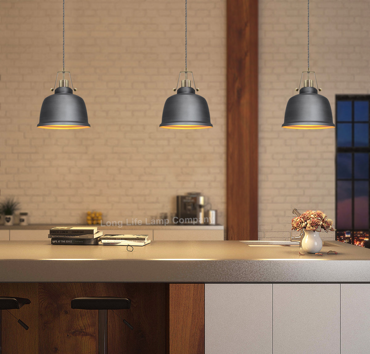 Industrial Vintage Brass Ceiling Pendant Light M0179 - Free delivery on all orders