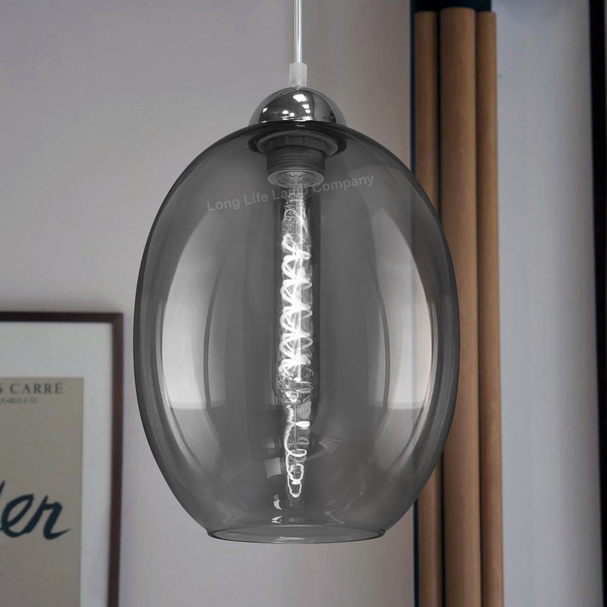 Modern Vintage Oval Glass Ceiling Pendant Light - Free delivery on all orders