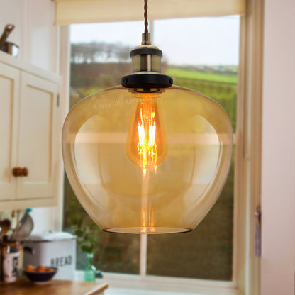 Modern Vintage Glass Globe Pendant Light M0207