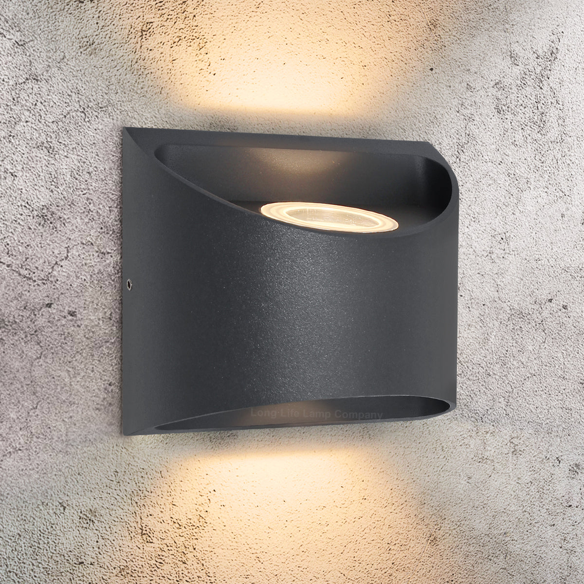 Modern LED Outdoor Wall Light Black Warm White