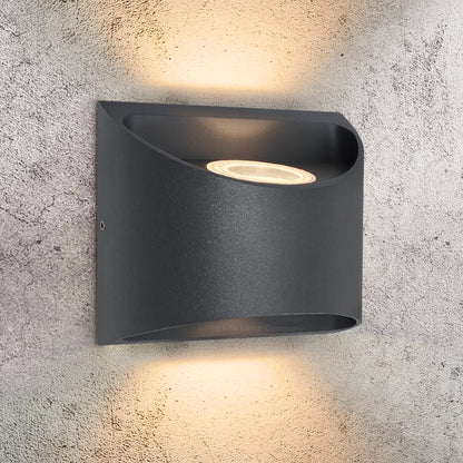 Modern LED Outdoor Wall Light Black Warm White