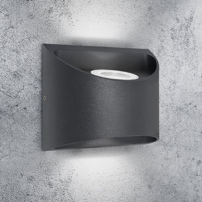 Modern LED Outdoor Wall Light Black Cool White