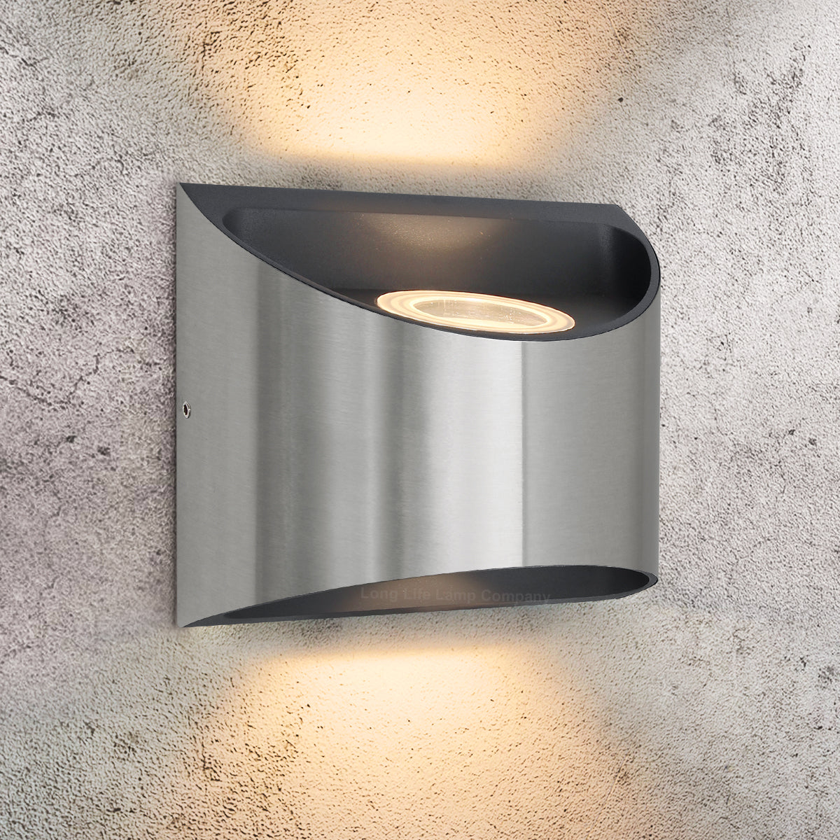 8W LED Outdoor Wall Light Warm White Stainless Steel IP54