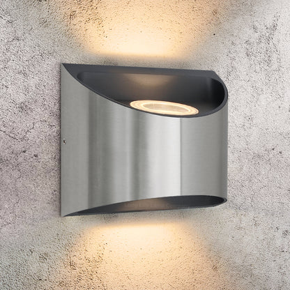 8W LED Outdoor Wall Light Warm White Stainless Steel IP54
