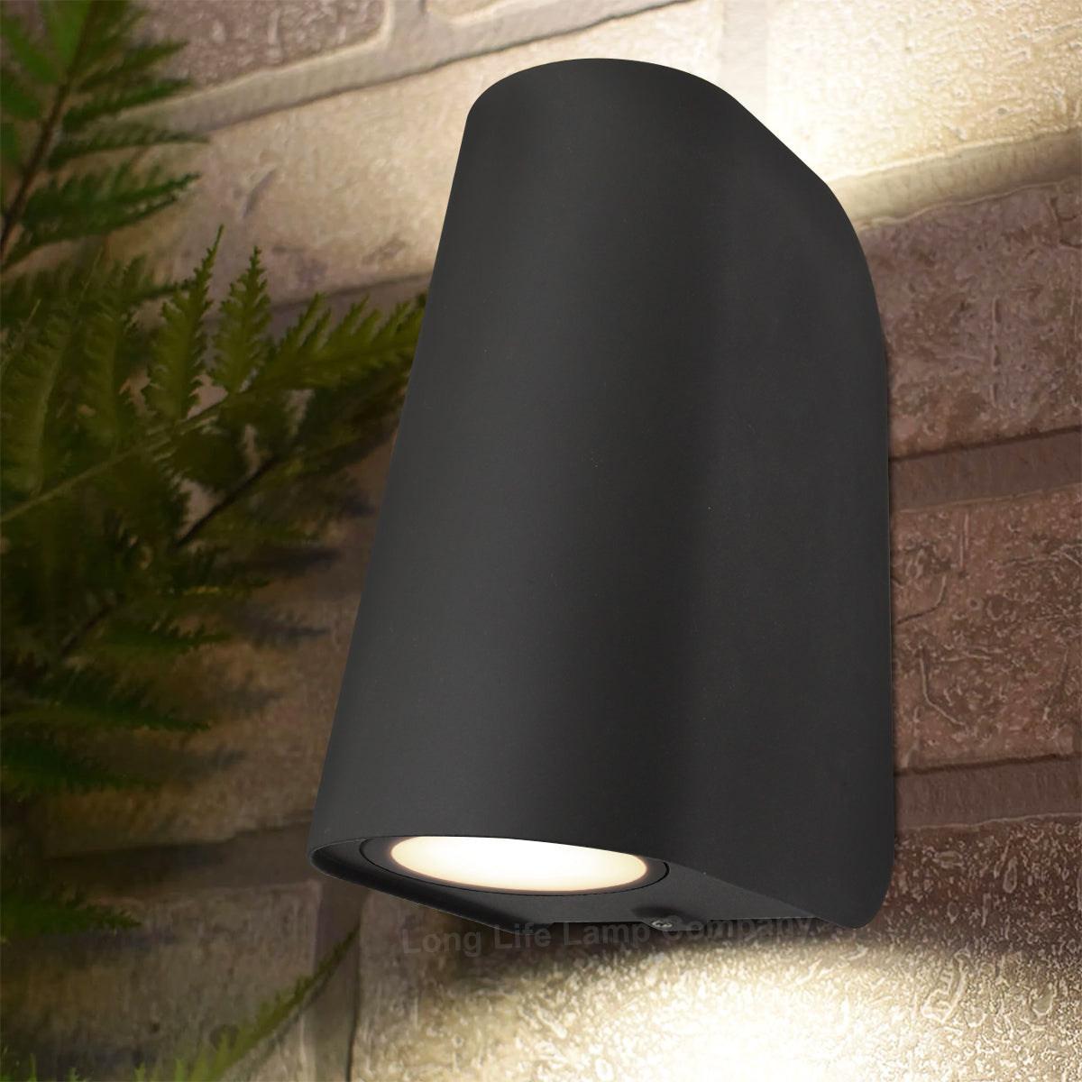 Double Outdoor Wall Light Black