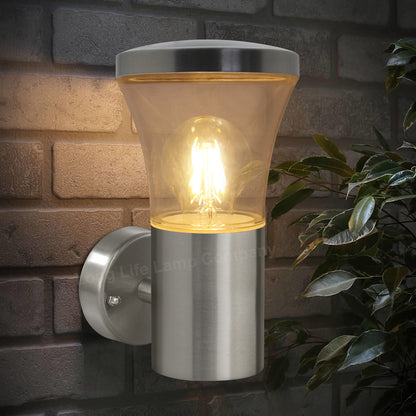 Modern LED Single Outdoor Wall Light Stainless Steel  with 5W LED Candle WW