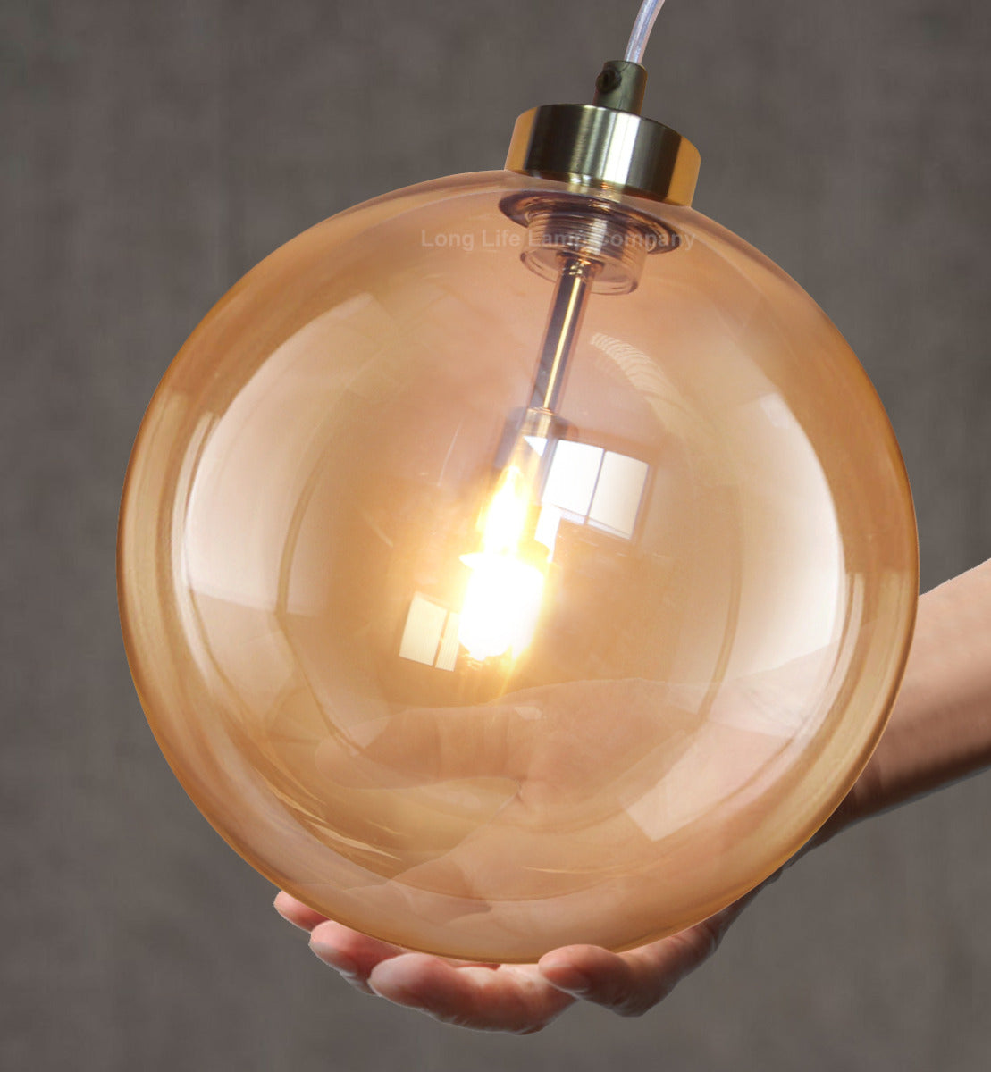 Modern Vintage Ceiling Smoked Gold Globe Pendant Light - Free delivery on all orders
