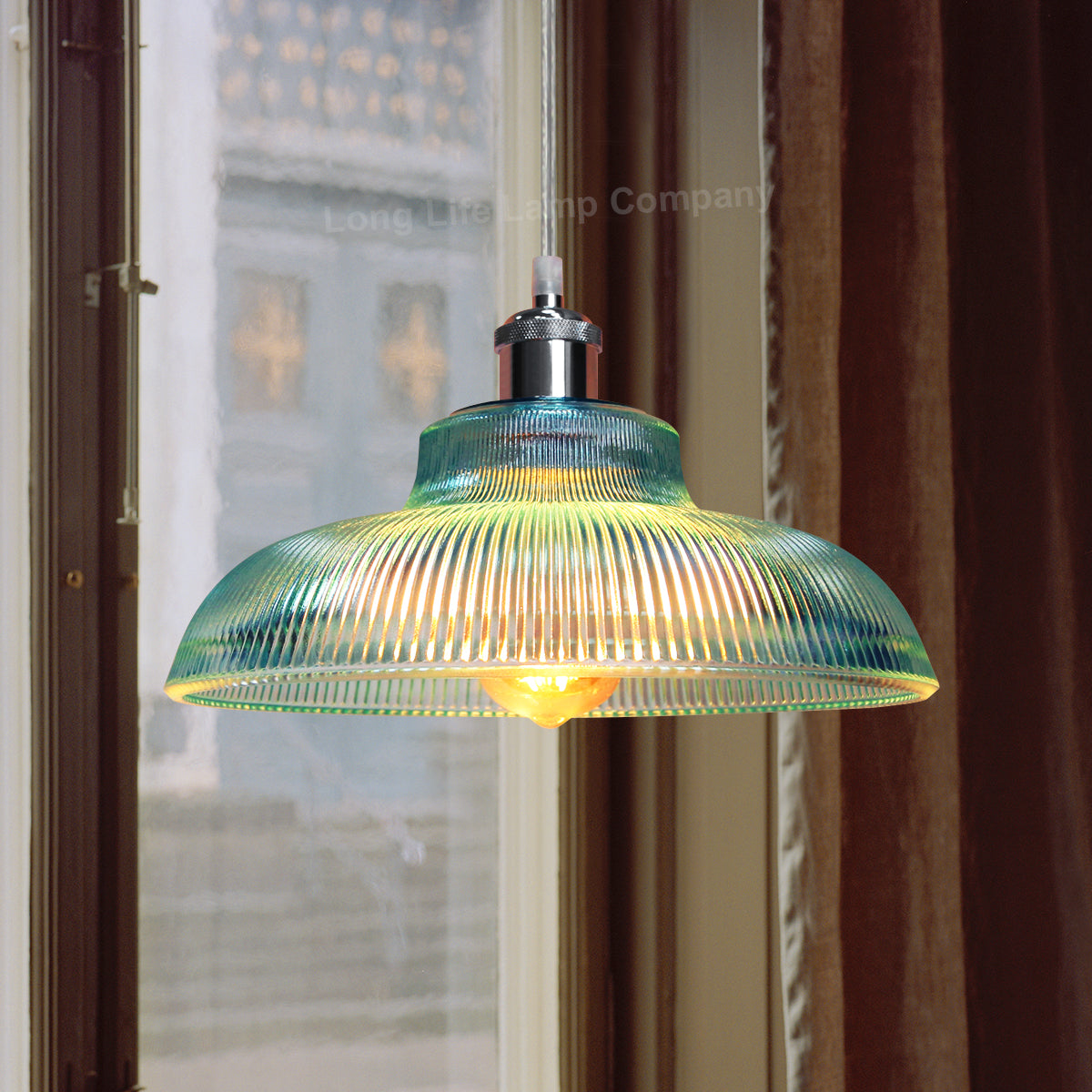 Retro Vintage Blue Glass Ceiling Pendant Light M0216