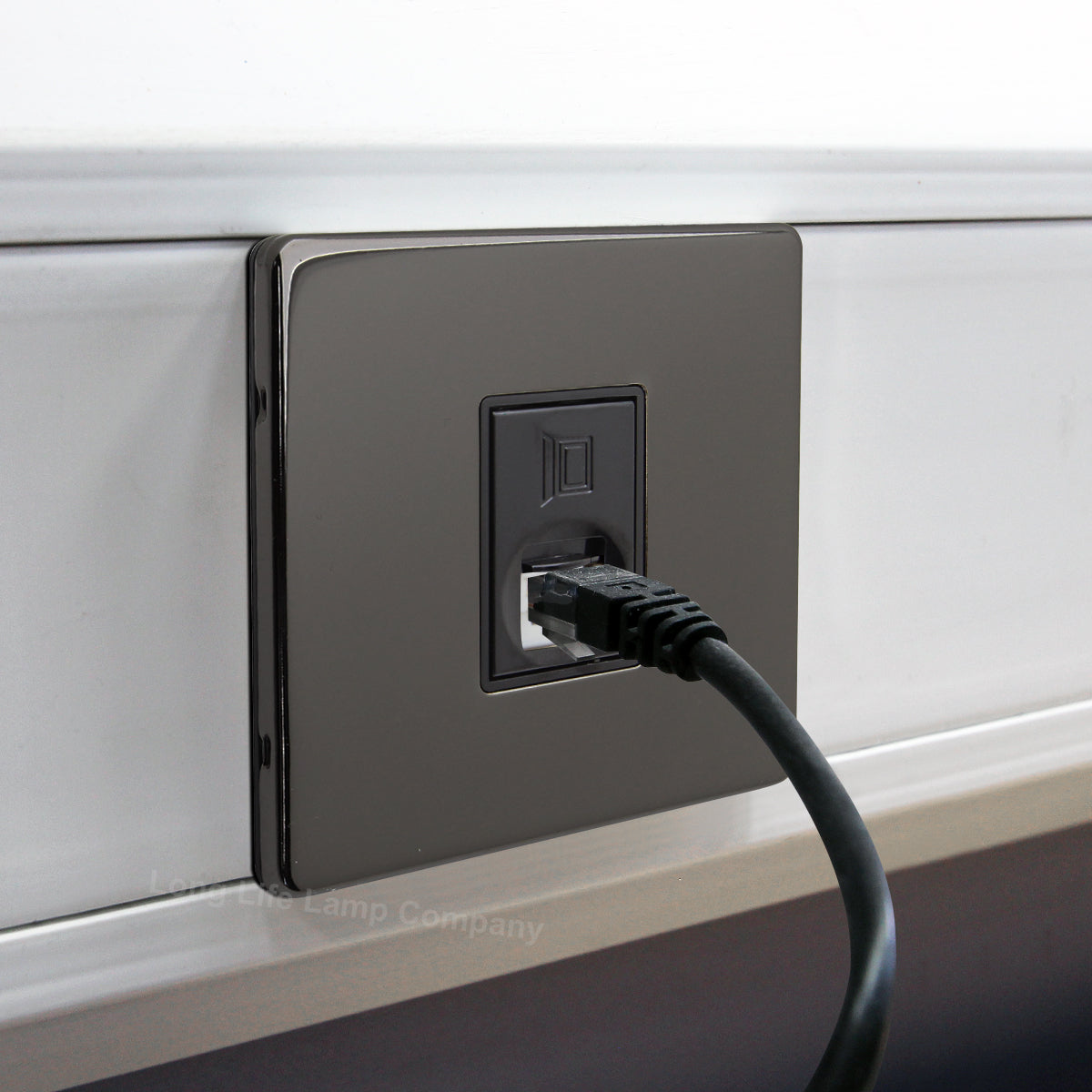 1 Gang Ethernet Port Data Socket CAT 5 Wall Plate Black Nickel Polished N442GME - Free delivery on all orders
