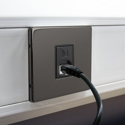 1 Gang Ethernet Port Data Socket CAT 5 Wall Plate Black Nickel Polished N442GME - Free delivery on all orders