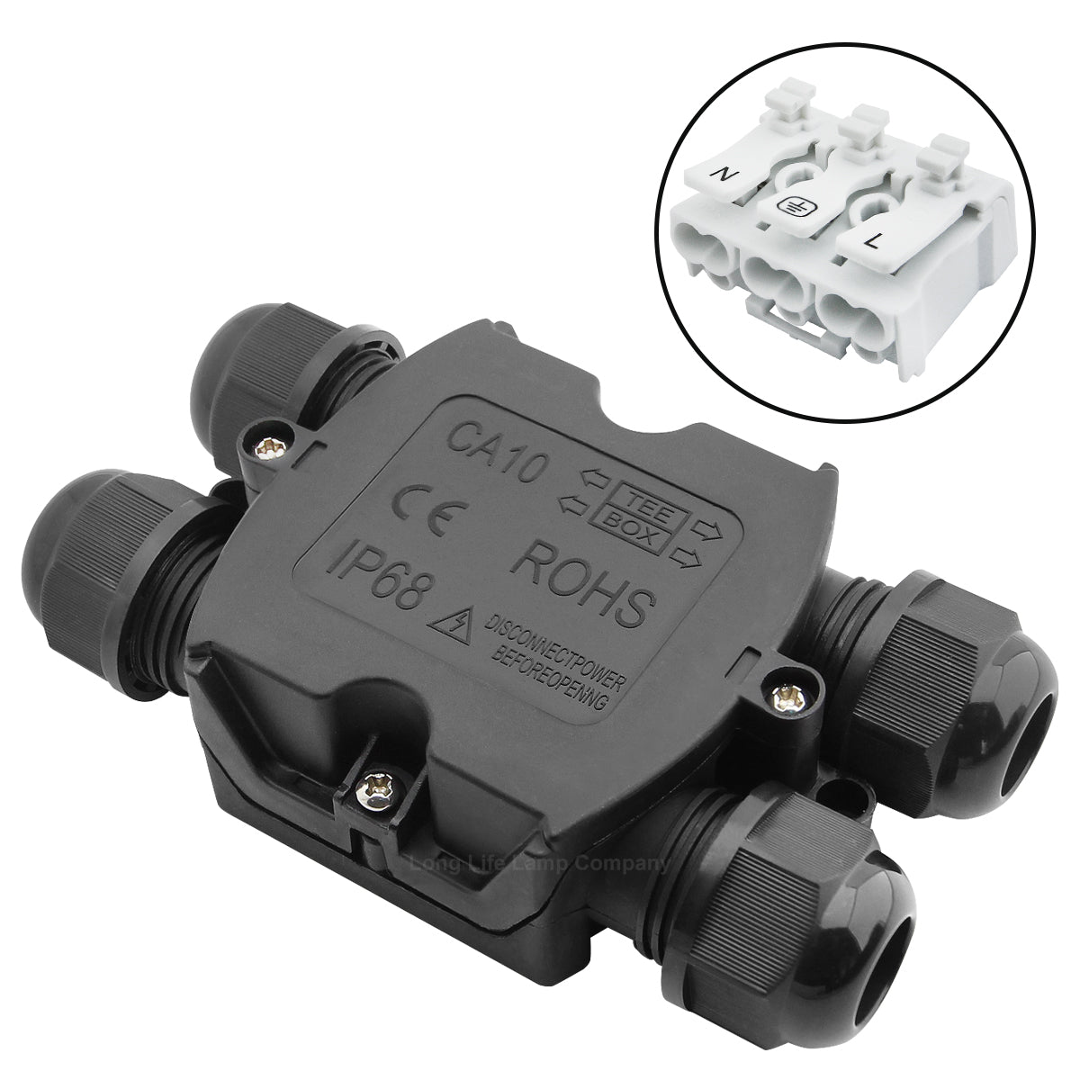 4 Way Waterproof IP68 Junction Box Push Clip WB4W