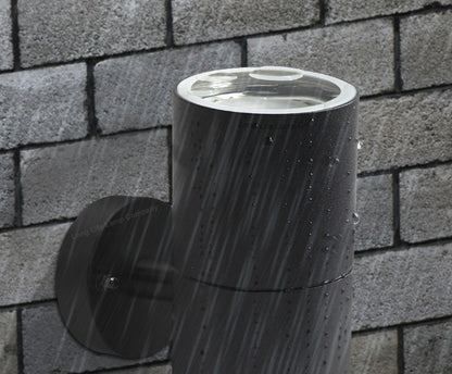 2 X Outdoor Black Double Wall Light
