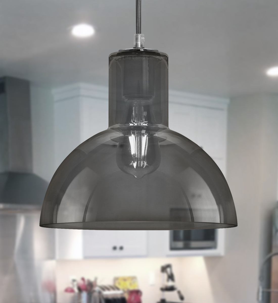 Modern Vintage Ceiling Smoked Grey Glass Pendant Lamp - Free delivery on all orders