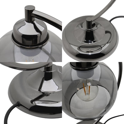 Modern Smoked Glass Globe Table Lamp - Free delivery on all orders