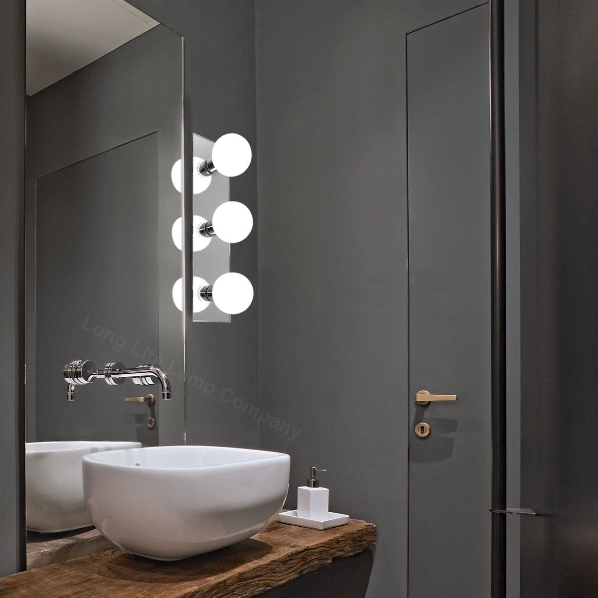 Modern IP44 Opaque 3 Globe Bathroom Mirror Light