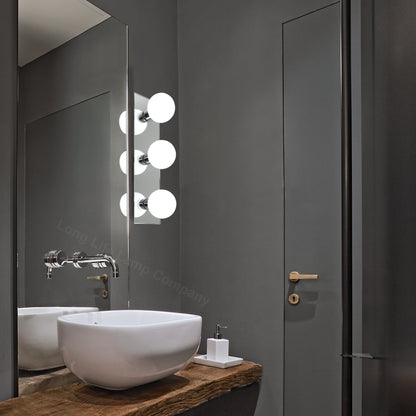 Modern IP44 Opaque 3 Globe Bathroom Mirror Light