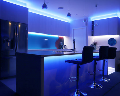 Blue LED Tape Strip Light Continuous COB Illumination 5 Metres 12V - Free delivery on all orders