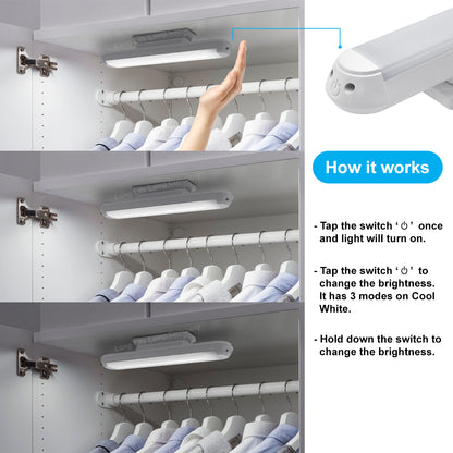 USB Magnetic LED Under Cabinet Light 3W Cool White Touch Sensor - Free delivery on all orders
