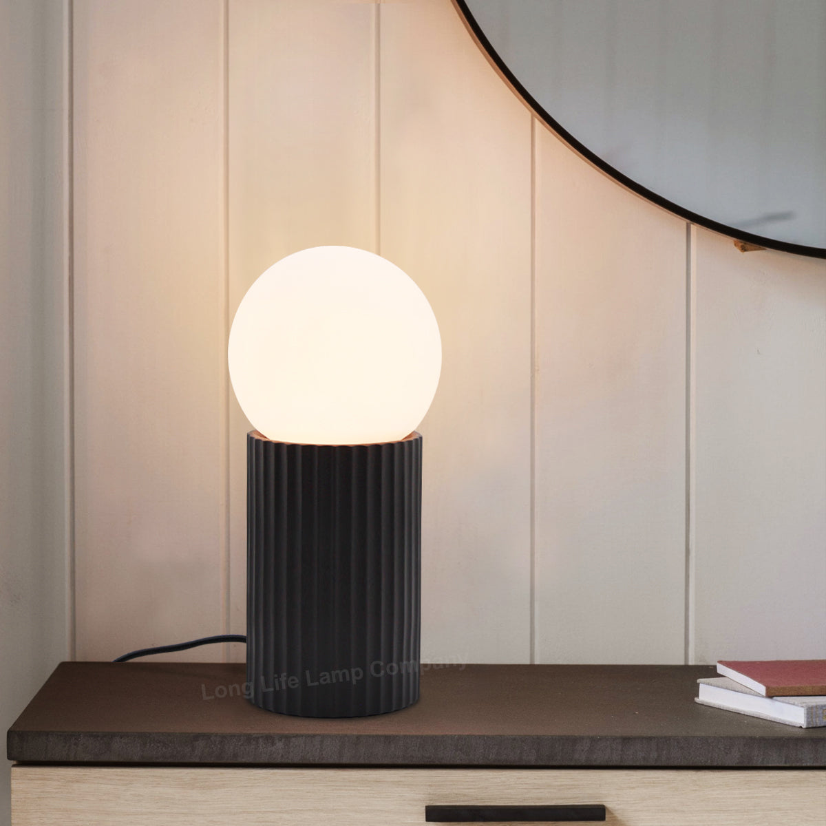 Modern Opaque Globe Opal Sphere Glass Table Lamp - Free delivery on all orders