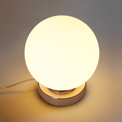LED Globe Desk Lamp Chrome Base Warm White G9