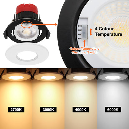 8W Fire Rated Downlights Dimmable White