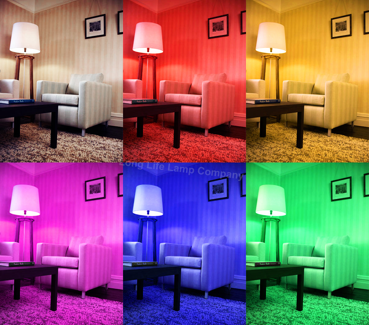 7w RGB LED Colour Changing Light Bulb Remote Control High Brightness Built in Memory E27