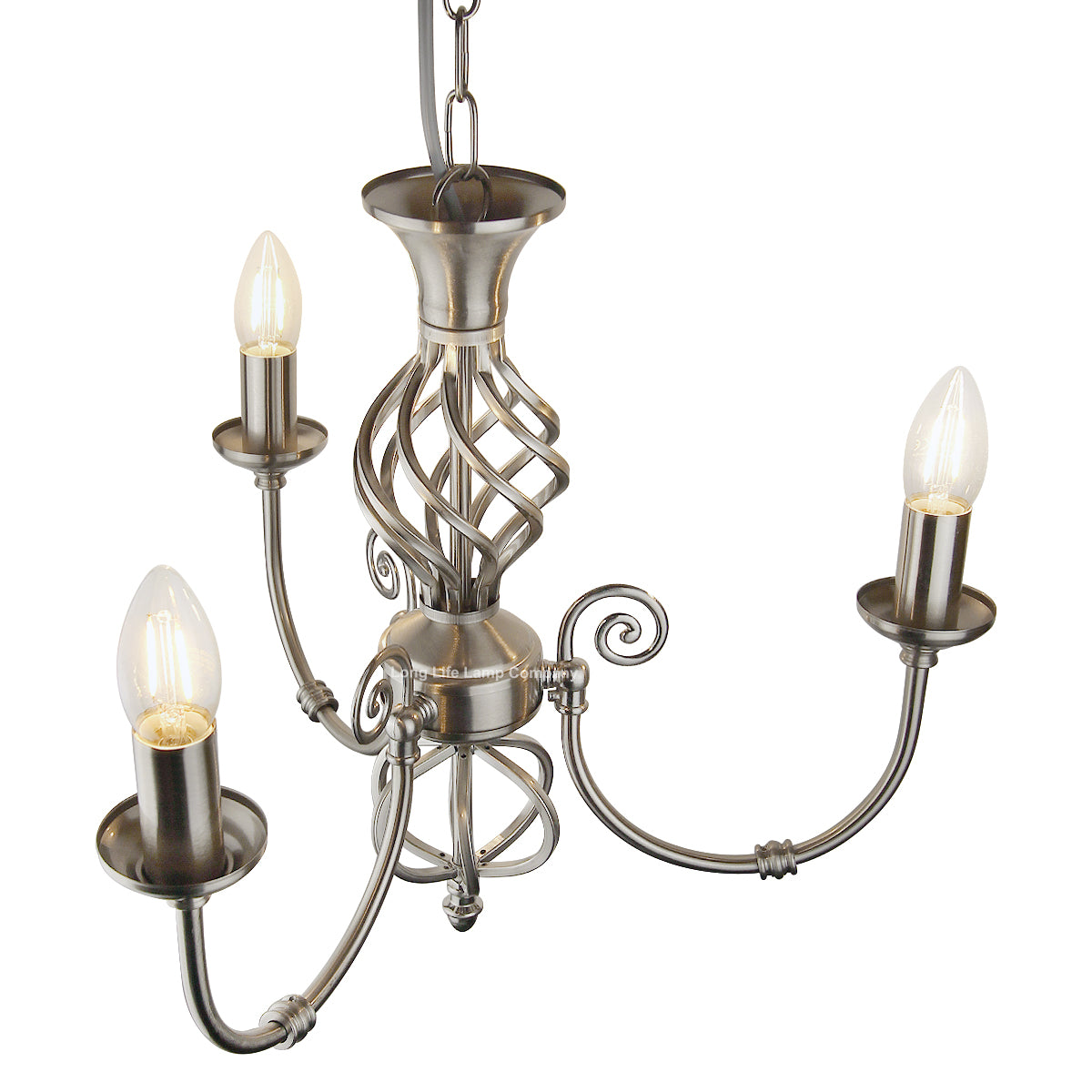 Vintage Ceiling Pendant Light Brushed Chrome Antique Hanging Chandelier Candle Lantern H3039
