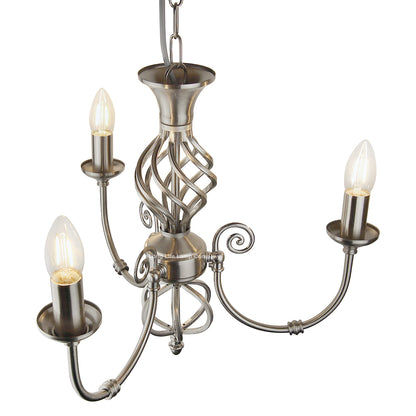 Vintage Ceiling Pendant Light Brushed Chrome Antique Hanging Chandelier Candle Lantern H3039