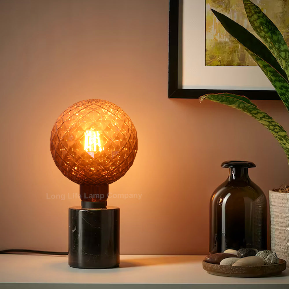 LED Glass Globe Light Bulb E27 Edison Screw Filament Classic Grey Smoked G125 Pinecone