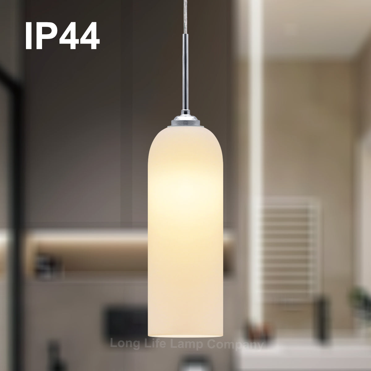 Modern White Frosted Glass Ceiling Pendant Light Tubular Lamp Shade
