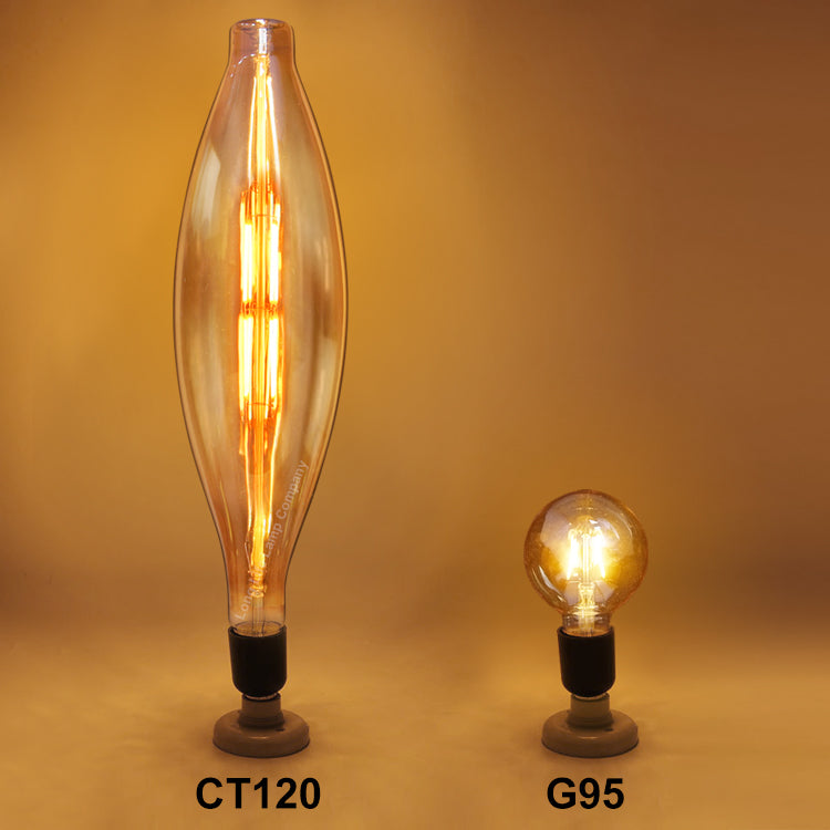 8w Tubular Antique Vintage LED E27 Smoked Glass