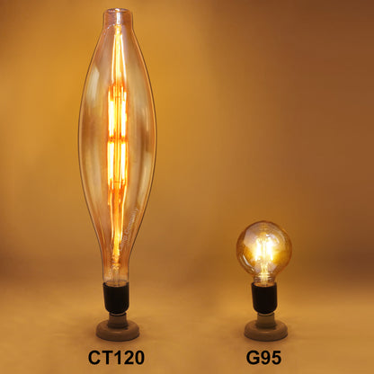8w Tubular Antique Vintage LED E27 Smoked Glass