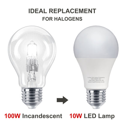 10w A60 GLS LED Light Bulbs E27 Edison Screw Warm White - Free delivery on all orders