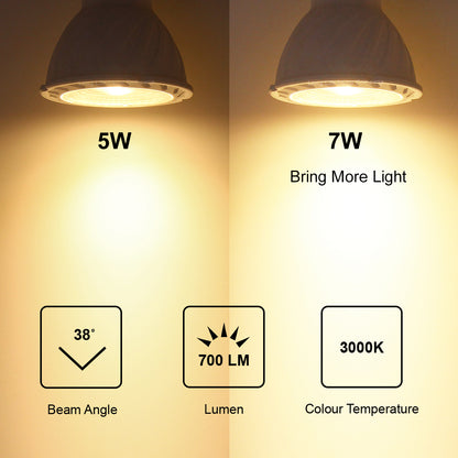 7w COB LED GU10 Replacement 65w Halogen Warm White - Free delivery on all orders