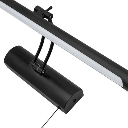8W Black Adjustable LED Bathroom Mirror Wall Light with Pull Cord Cool White 6500K IP44 ML26
