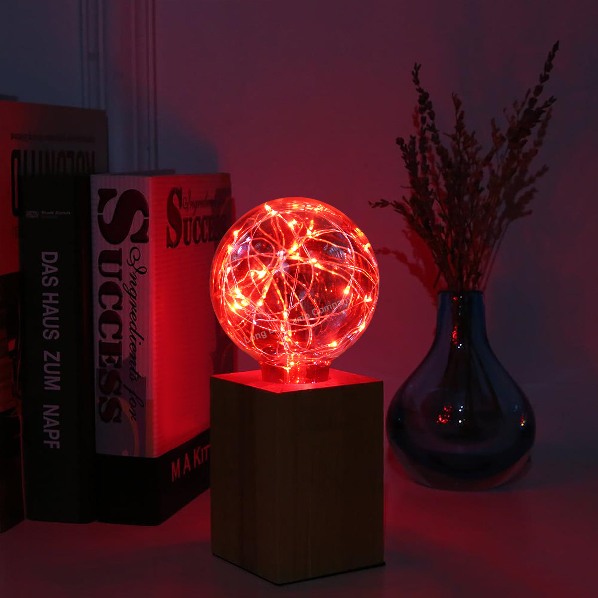 1w E27 LED Globe Decorative Light Bulb Red G95 - Free delivery on all orders